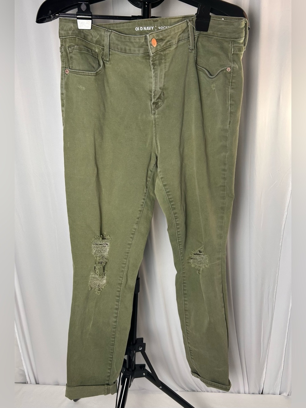 Old Navy Olive Green Rockstar MidRise Distressed Women’s Jeans